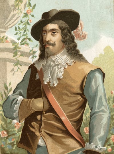 Portret Karola I Stuarta (1600-1649), króla Anglii, Szkocji, Irlandii według „” sławnych mężczyzn i kobiet. Barcelona 1877. autorstwa Unknown artist