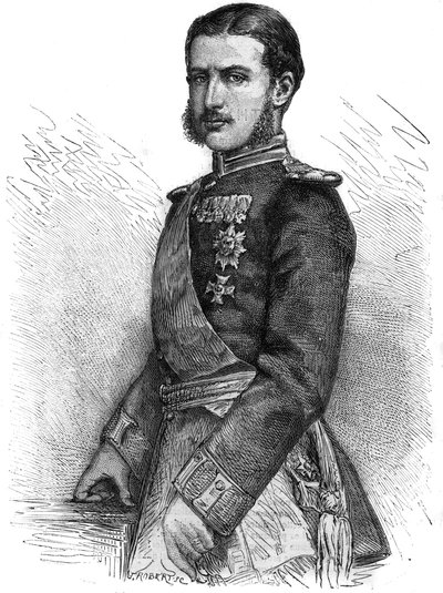 Portret Karola de Hohenzollerna (1839-1914), odzyskującego księcia rumuńskiego, a następnie króla Karola I (Karolę I) – Grawerowanie w „”The Illustrous Journal”” autorstwa Unknown artist