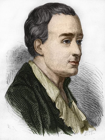 Portret Charlesa de Secondata (1689 - 1755), Barona De La Brède i Montesquieu. Rycina XIX wieku. autorstwa Unknown artist