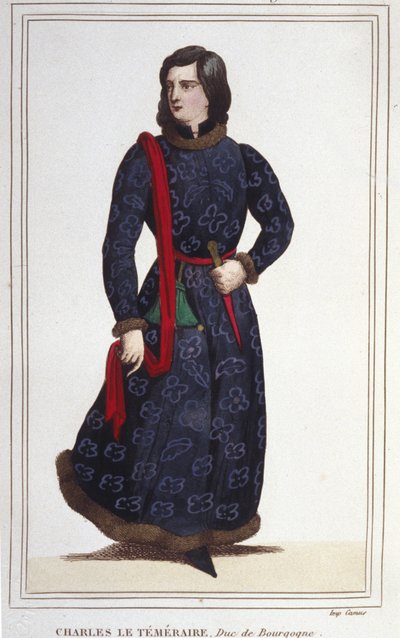 Portret Karola Śmiałego (1433-1477), księcia Burgundii. Grawerowanie z 1830 r autorstwa Unknown artist