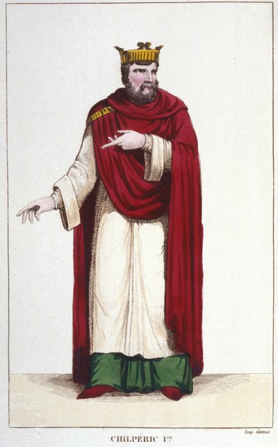 Portret Chilperica I (539 - 584), grawer króla Neustrii 1830 autorstwa Unknown artist