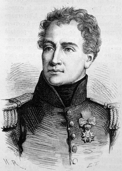 Portret Claude Francois de Malet (1754 - 1812). (Claude-Francois Malet) Rycina z końca XIX wieku w „Histoire de France” H. Martina. autorstwa Unknown artist