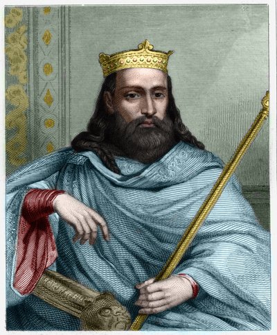 Portret Clotaire (Clothaire) I (497 - 561), króla Neustrii i króla franków - w „Histoire des Francais” Lavallee, rycina, sd. autorstwa Unknown artist