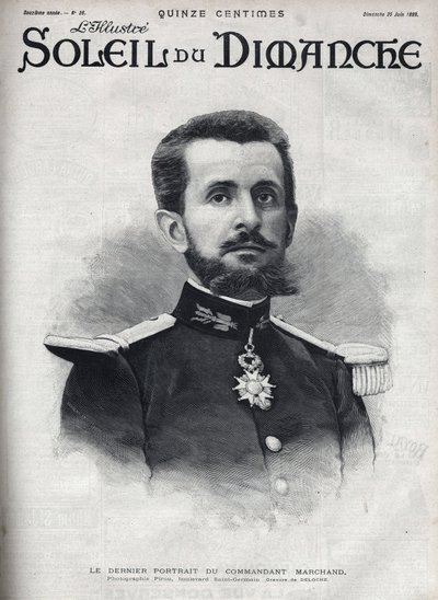 Portret komandora Jeana Baptiste Marchanda (1863-1934). Grawerowanie w „”Le-sun-du-sunday””, 25 czerwca autorstwa Unknown artist