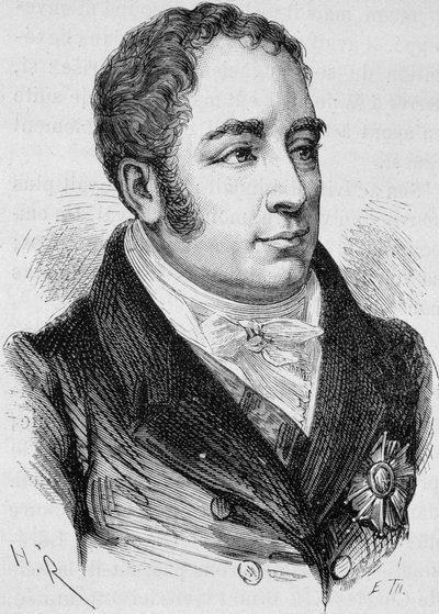 Portret hrabiego Pierre Bruno Daru (1767 - 1829). Rycina z końca XIX wieku w „Histoire de France” H. Martina. autorstwa Unknown artist