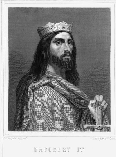 Portret Dagoberta I (? -?), Króla Franków - w „Histoire des Français” Lavallée, rycina, sd. autorstwa Unknown artist