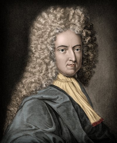 Portret Daniela de Foe lub Defoe (1660-1731), angielskiego pisarza i dziennikarza - Daniela Defoe (1660-1731) - angielskiego powieściopisarza i dziennikarza autorstwa Unknown artist