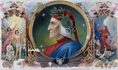 Portret Dantego - Etykieta na pudełko po cygarach, koniec XIX wieku autorstwa Unknown artist