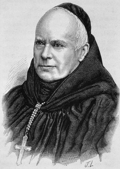Portret Dom Guéranger (1805 - 1875). Rycina z końca XIX wieku w „Histoire de France” H. Martina. autorstwa Unknown artist
