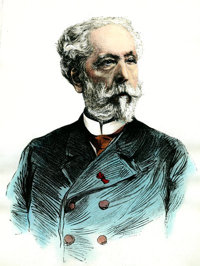 Portret Edouarda Lalo (1823-1892) kompozytora francuskiego. Rycina XIX-wiecznej kolekcji prywatnej autorstwa Unknown artist