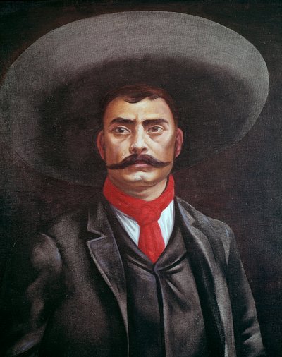 Portret Emiliano Zapaty (1879-1919), meksykański autorstwa Unknown artist
