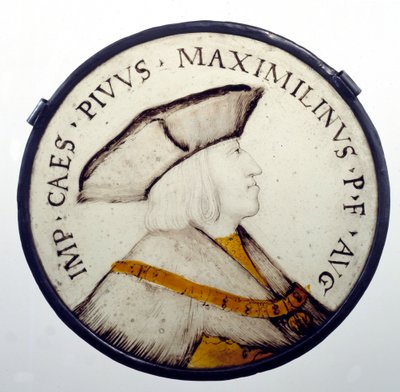 Portret cesarza Maksymiliana I Habsburga (1459-1519). Witraże z XVI wieku. Paryż, Muzeum Legii Honorowej autorstwa Unknown artist