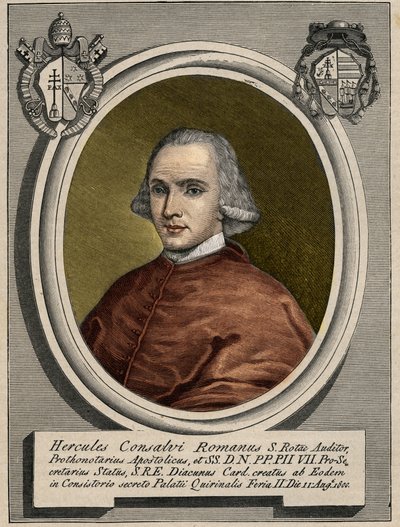 Portret Ercole (Herkulesa) Consalvi (1757-1824), kardynała sekretarza stanu Piusa VII. Rycina XIX wieku. autorstwa Unknown artist