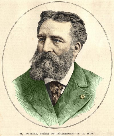 Portret Eugene Rene Poubelle (1831 - 1907), francuskiego urzędnika państwowego i prefekta Sekwany. Dz. Bianchetti. autorstwa Unknown artist