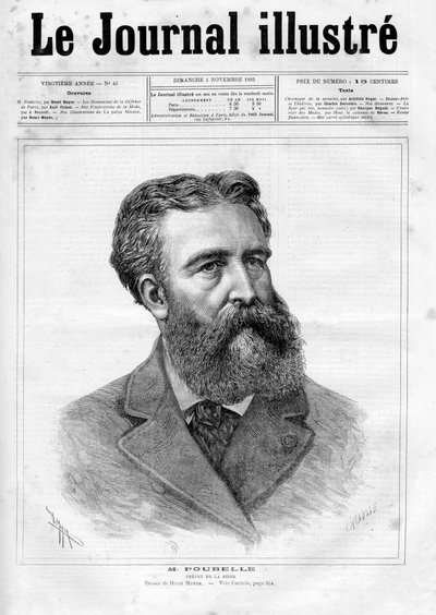 Portret Eugene Rene Poubelle (1831 - 1907), francuskiego urzędnika państwowego i prefekta Sekwany - okładka „The Illustrous Journal” z 1883 roku autorstwa Unknown artist