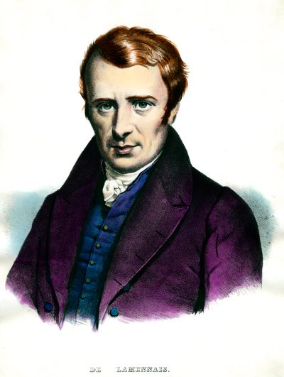 Portret Felicite Robert de Lamennais (1782-1854) Francuski pisarz. Rycina XIX-wiecznej kolekcji prywatnej autorstwa Unknown artist