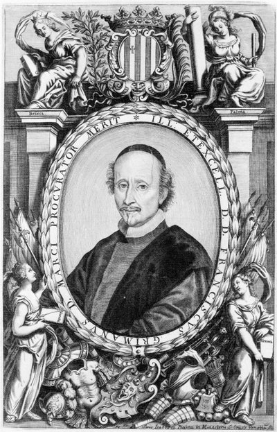 Portret Francesco Grimaniego, weneckiego duchownego z XVI wieku. Był biskupem i patriarchą Wenecji. Rytownictwo autorstwa Unknown artist