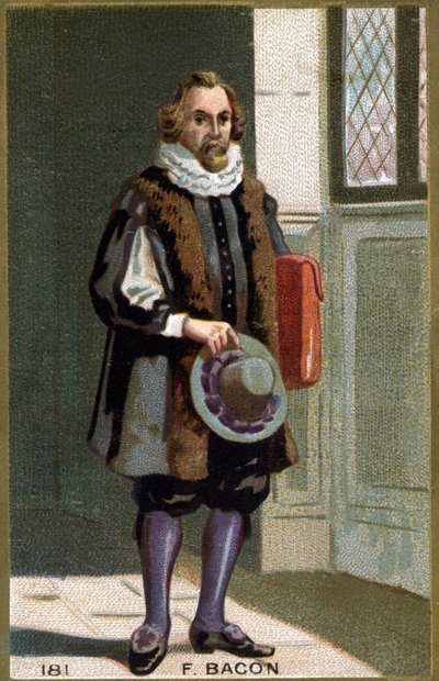 Portret Francisa Bacona Barona Verulama (1561 - 1626) męża stanu i angielskiego filozofa. Chromolitografia XIX wieku. autorstwa Unknown artist