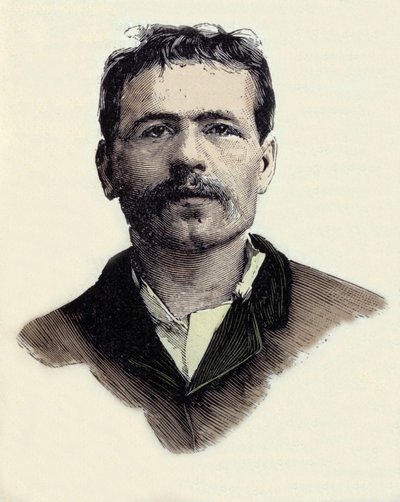 Portret Francois Claudius Koenigstein (1859-1892), francuskiego anarchistycznego działacza terrorystycznego. Rycina XIX wieku autorstwa Unknown artist