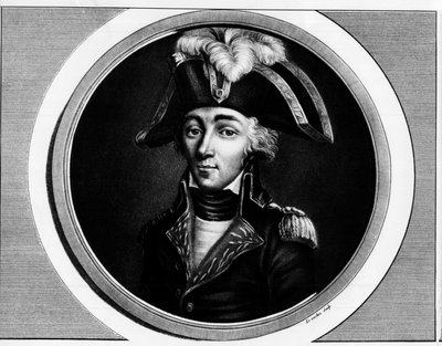 Portret Francois Hanriot (1761-1794), rewolucjonista francuski - Grawerowanie w „”Kompletny zbiór historycznych obrazów rewolucji francuskiej, w trzech tomach””” 1804 autorstwa Unknown artist