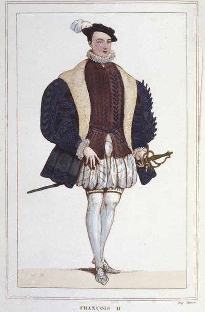 Portret Francois II (1544 - 1560), grawerowanie króla Francji z 1830 r autorstwa Unknown artist