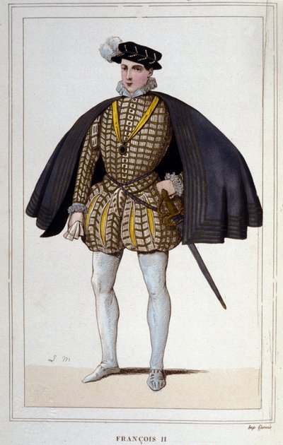 Portret Francois II (1544 - 1560), grawerowanie króla Francji z 1830 r autorstwa Unknown artist