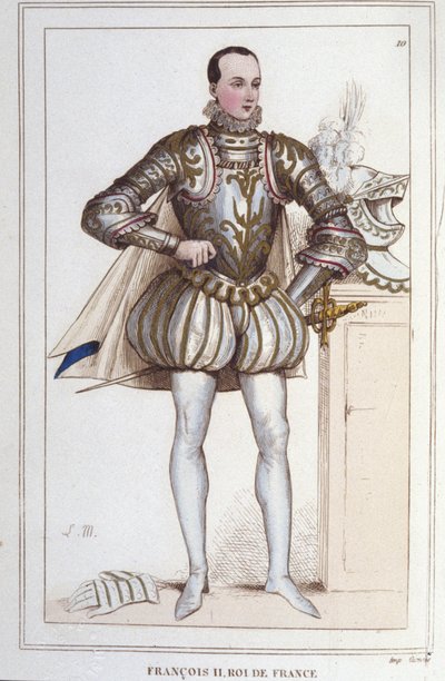 Portret Francois II (1544 - 1560), grawerowanie króla Francji z 1830 r autorstwa Unknown artist