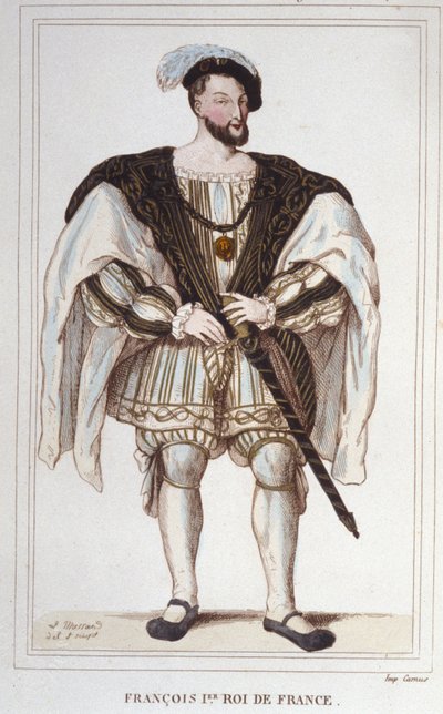 Portret Franciszka I (1494 - 1547) Rycina z 1830 r. autorstwa Unknown artist