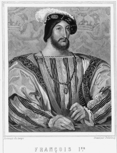 Portret Franciszka I (1494 - 1547), króla Francji - w „Histoire des Français” Lavallée, rycina, sd. autorstwa Unknown artist