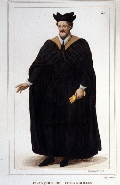 Portret François de Fougerolles, łacinnika, doktora medycyny. Żył w XVI wieku. Grawerowanie z 1830 roku. autorstwa Unknown artist