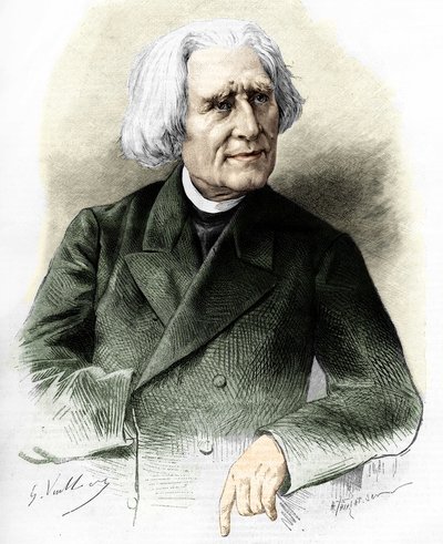 Portret Franciszka Liszta (1811-1886) węgierskiego kompozytora i pianisty. autorstwa Unknown artist