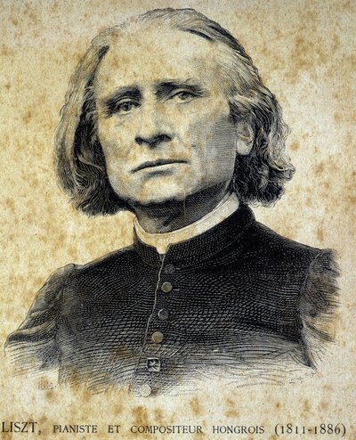Portret Franciszka Liszta, węgierskiego pianisty i kompozytora (1811 - 1886) - w „Les Contemporains””, b.d. koniec XIX wieku. autorstwa Unknown artist
