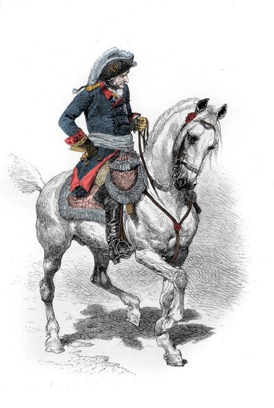Portret Fryderyka II Pruskiego (1712-1786) zwanego Fryderykiem Wielkim. Rycina XIX wieku. . autorstwa Unknown artist