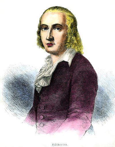 Portret Friedricha Holderlina (1770-1843) Niemiecki poeta Rycina XIX w. Ze zbiorów prywatnych autorstwa Unknown artist