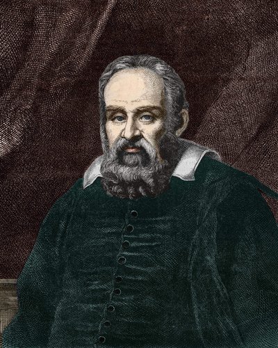 Portret Galileo Galilei dit Galileo (1564-1642). Grawerowanie z XIX wieku. autorstwa Unknown artist