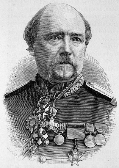 Portret generała Coffinières. Rycina z końca XIX wieku w „Histoire de France” H. Martina. autorstwa Unknown artist