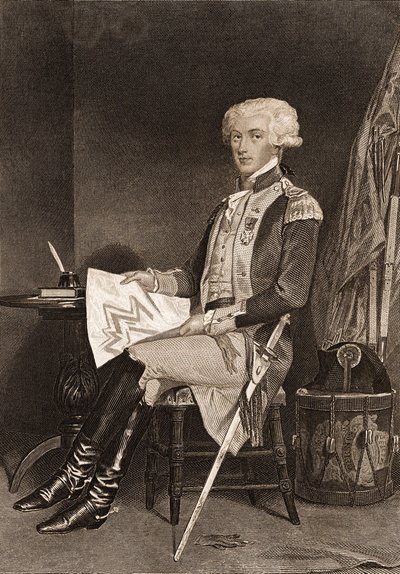 Portret generała La Fayette (Lafayette) (1757-1834). autorstwa Unknown artist