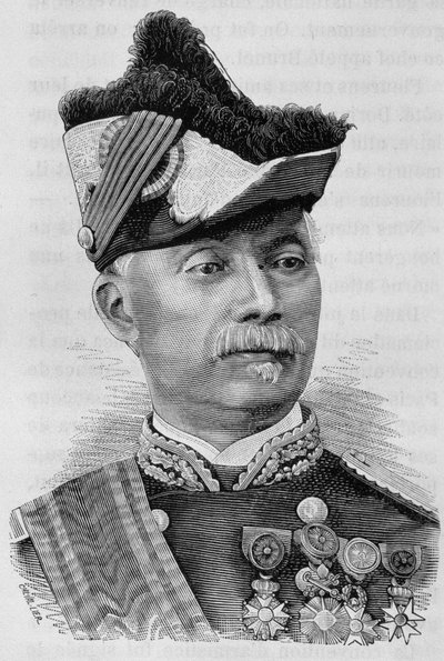 Portret generała Pourceta. Grawerowanie z XIX wieku. autorstwa Unknown artist