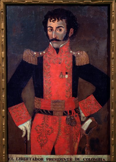 Portret generała Santandera, kolumbijskiego wojska i męża stanu (olej na płótnie) autorstwa Unknown artist