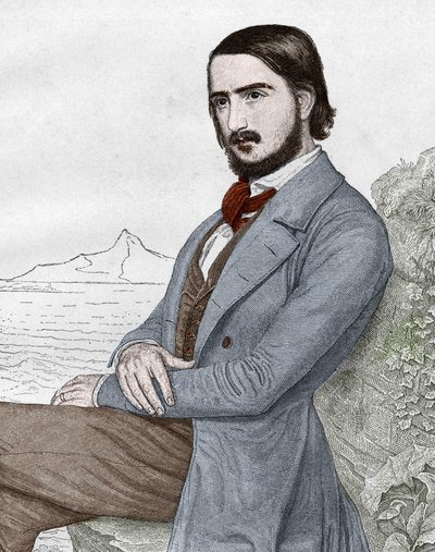 Portret Georgesa (Georga) Herwegha (1817-1875) niemieckiego poety, na podstawie obrazu C. HITZA. autorstwa Unknown artist