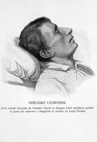 Portret Giacomo Leopardiego na łożu śmierci autorstwa Unknown artist