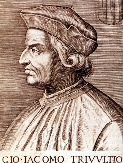 Portret Giangiacomo Trivulzio (Marszałek Trivulce) Markiz de Vigevano po francusku Trivulce. Marszałek Francji (1448-1518). Rycina z XVII wieku autorstwa Unknown artist