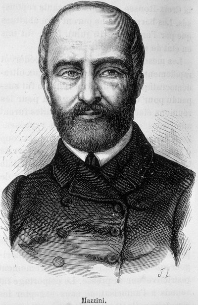 Portret Giuseppe Mazziniego, włoskiego patrioty i rewolucjonisty (1805 lub 1808 - 1872) autorstwa Unknown artist