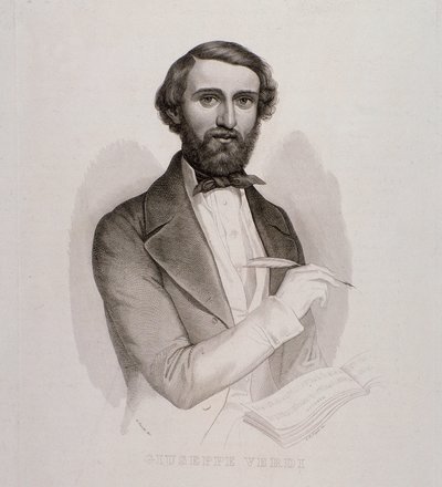 Portret Giuseppe Verdiego (grafika) autorstwa Unknown artist