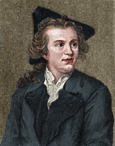 Portret Gottholda Ephraima Lessinga (1729 - 1781) Niemiecki pisarz i dramaturg. autorstwa Unknown artist