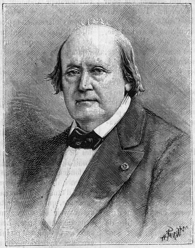 Portret Henri Milne Edwardsa (Milne-Edwards) (1800-1885), francuskiego przyrodnika. (Z fotografii). Grawerowanie w „”Natura: przegląd nauk i ich zastosowania w sztuce i przemyśle”” z 8 sierpnia autorstwa Unknown artist
