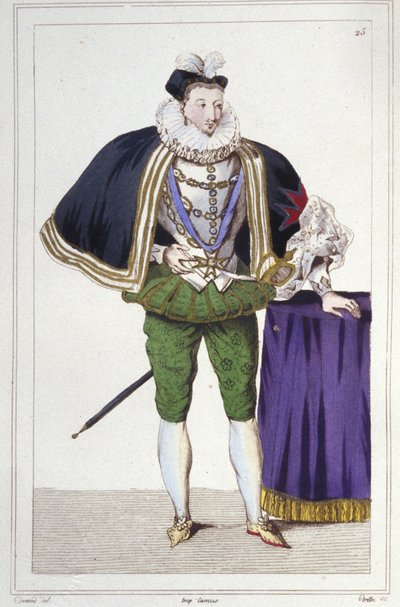 Portret Henryka III (1551 - 1589), króla Francji. grawerunek z 1830 r autorstwa Unknown artist