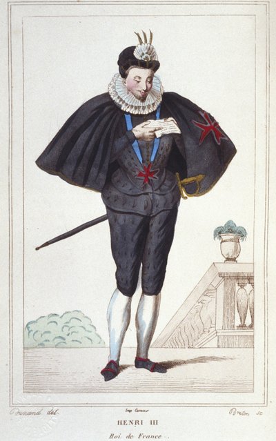 Portret Henryka III (1551 - 1589), króla Francji. grawerunek z 1830 r autorstwa Unknown artist