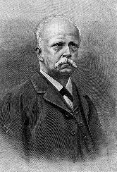 Portret Hermanna Louisa Ferdinanda von Helmholtza (1821 - 1894), niemieckiego fizyka i fizjologa. Grawerowanie w „”Nature: przegląd nauk i ich zastosowań w sztuce i przemyśle”” z 22 września 1894 r. autorstwa Unknown artist