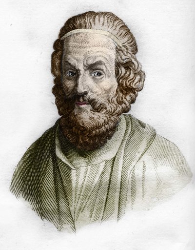 Portret Homera (IX wiek pne) Grecki poeta. w starożytnej historii Rollina.1829 autorstwa Unknown artist
